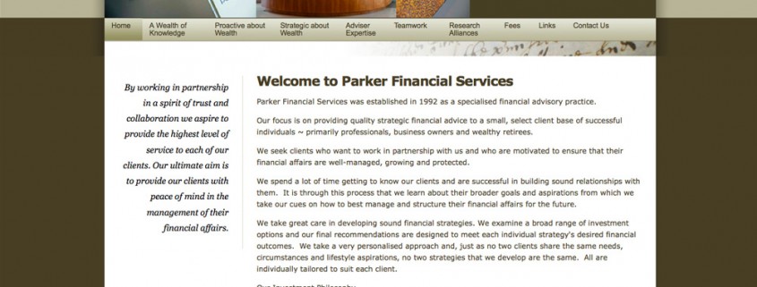 Parker Financial Services Website